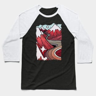 Red winter mountains Baseball T-Shirt